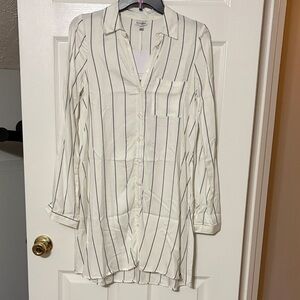 love, Fire Ivory and Navy Striped Long Sleeve Dress